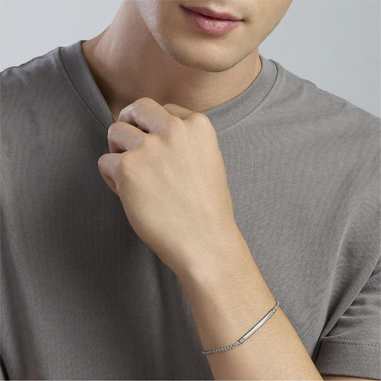 Bracciale catena Mabina uomo in argento e piastra con oro 18K Regolabile 19-21 cm