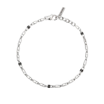 Bracciale con catene Mabina in argento con zirconi neri Regolabile 18,5-20,5 cm