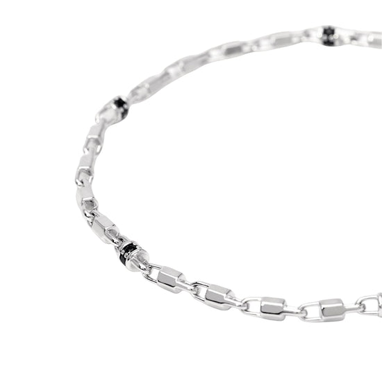 Bracciale con catene Mabina in argento con zirconi neri Regolabile 18,5-20,5 cm