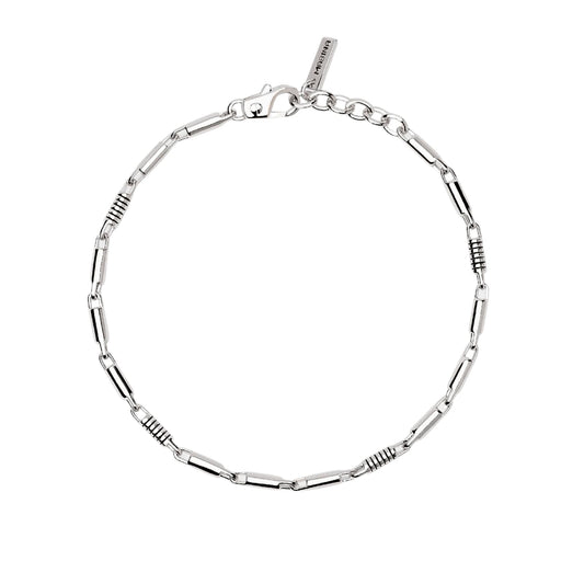 Bracciale con catene Mabina in argento con cilindri lucidi Regolabile 18,5-20,5 cm