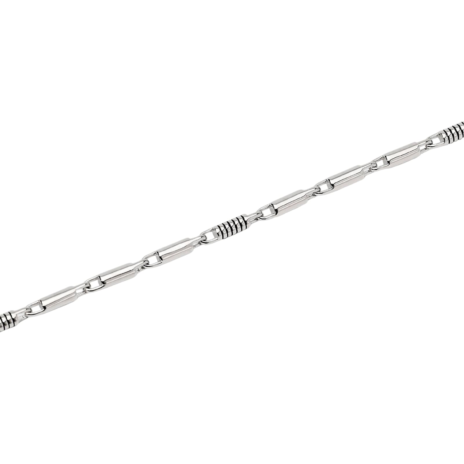 Bracciale con catene Mabina in argento con cilindri lucidi Regolabile 18,5-20,5 cm