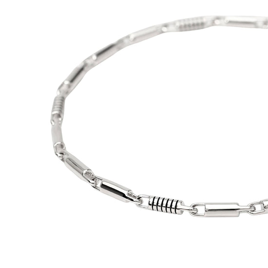 Bracciale con catene Mabina in argento con cilindri lucidi Regolabile 18,5-20,5 cm