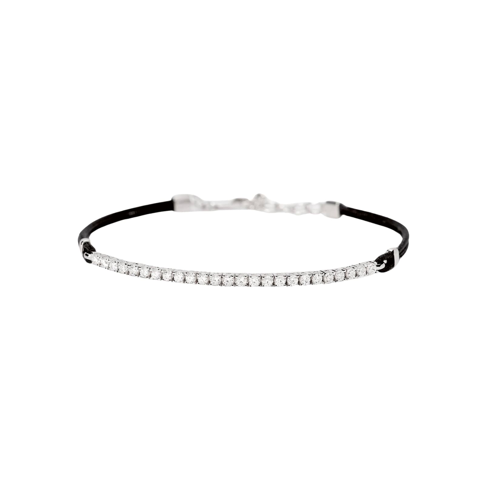 Bracciale con cordino e tennis Mabina con zirconi bianchi Regolabile 18,5-20,5 cm