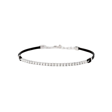 Bracciale con cordino e tennis Mabina con zirconi bianchi Regolabile 18,5-20,5 cm