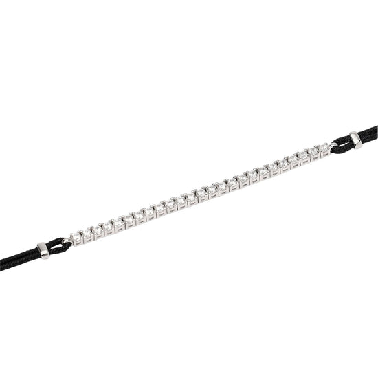 Bracciale con cordino e tennis Mabina con zirconi bianchi Regolabile 18,5-20,5 cm