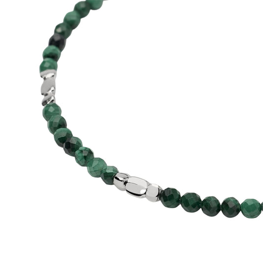 Bracciale catena Mabina in argento malachite sintetica da uomo 20,5 cm