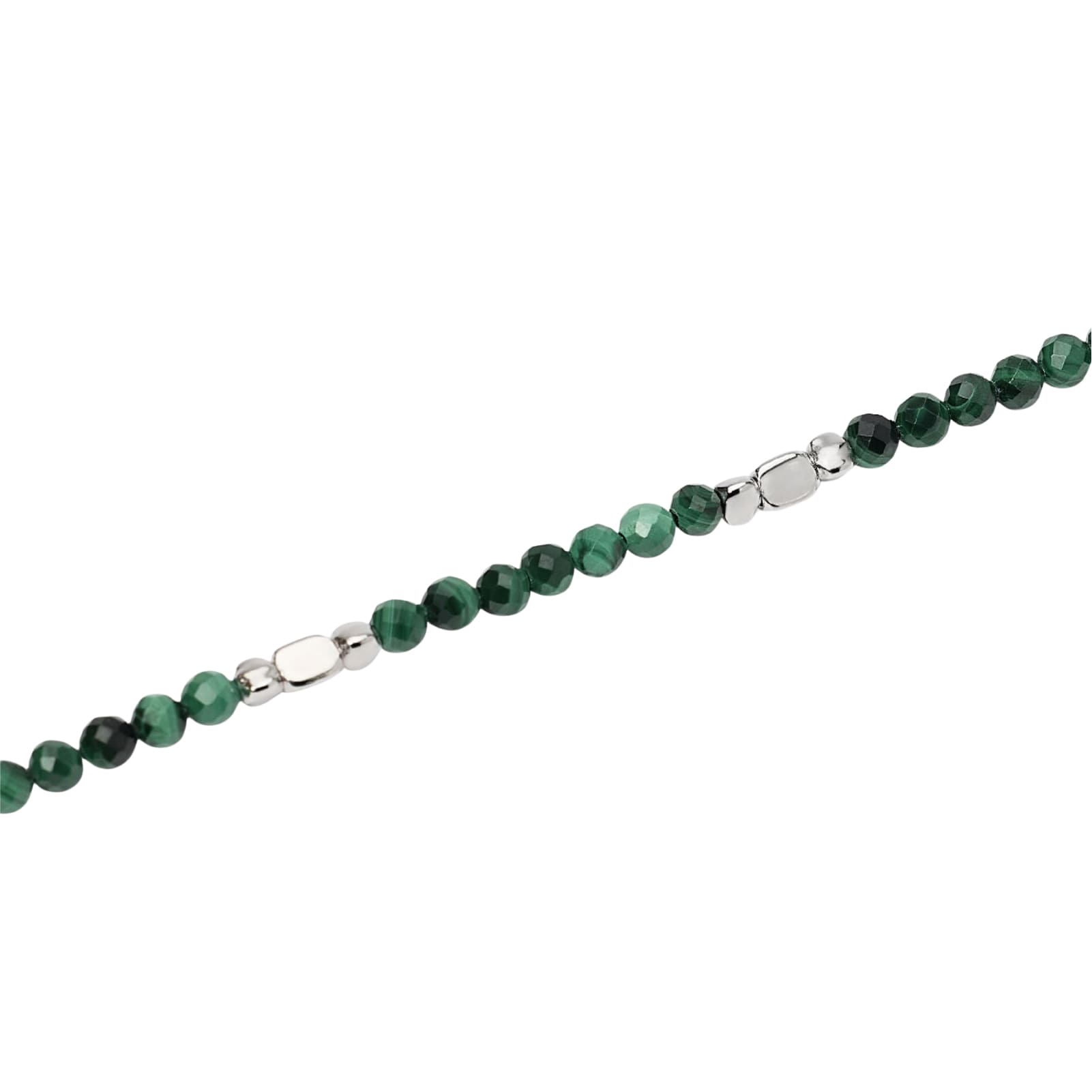 Bracciale catena Mabina in argento malachite sintetica da uomo 20,5 cm