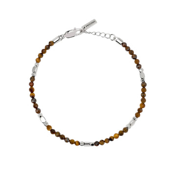 Bracciale catena Mabina in argento e occhio di tigre da uomo 20,5 cm