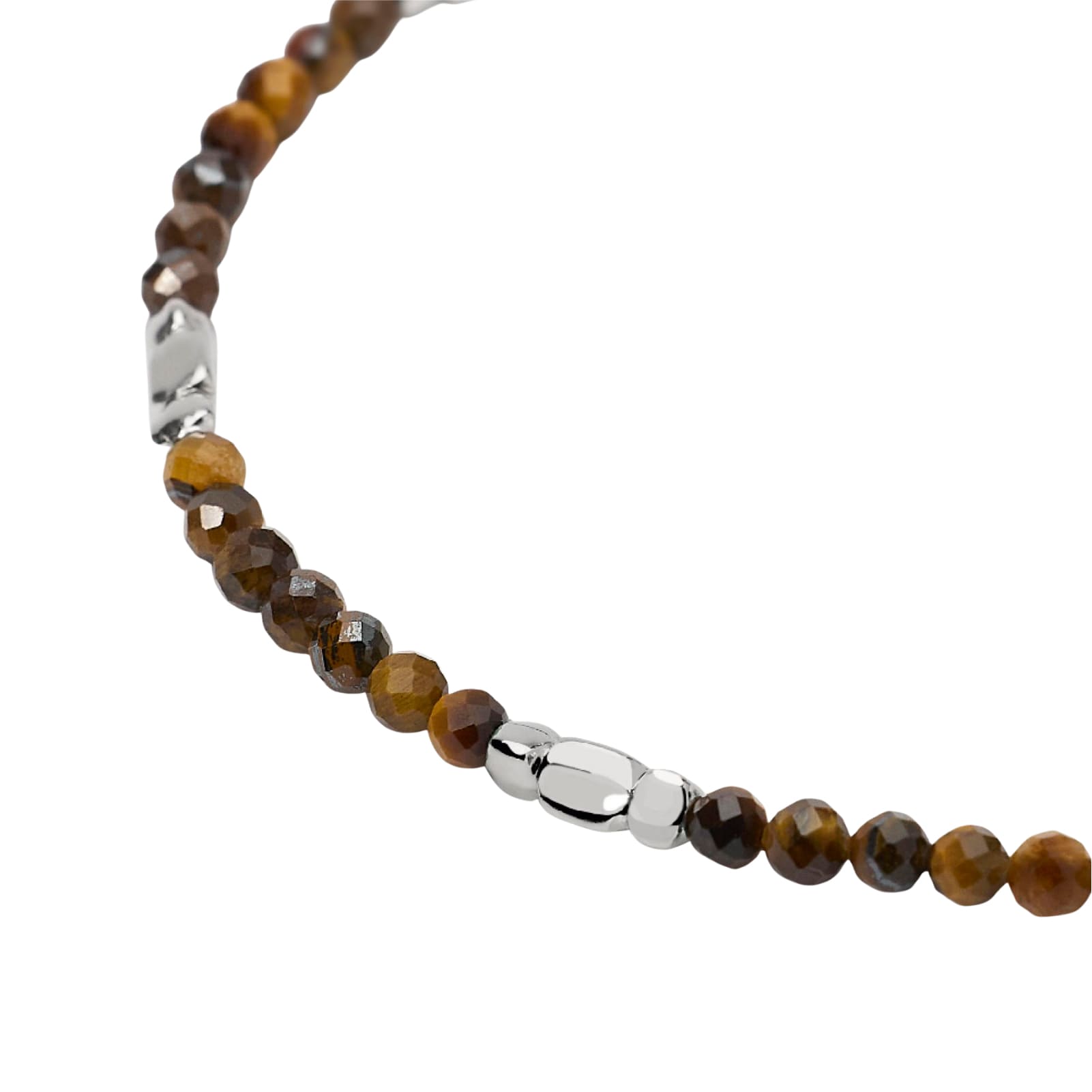 Bracciale catena Mabina in argento e occhio di tigre da uomo 20,5 cm