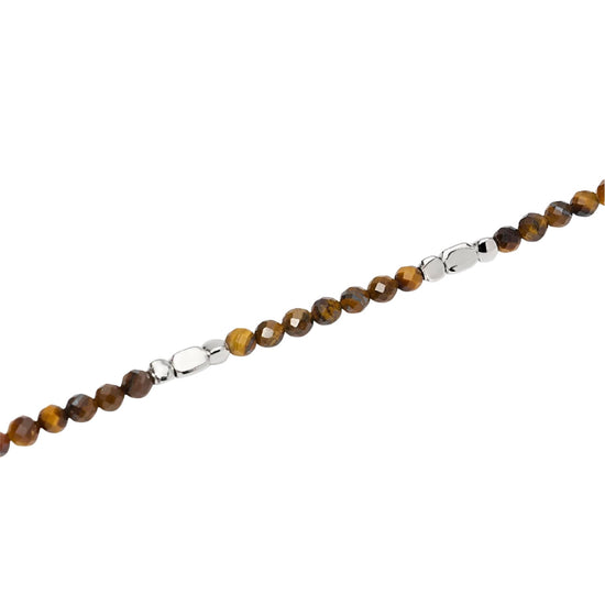 Bracciale catena Mabina in argento e occhio di tigre da uomo 20,5 cm