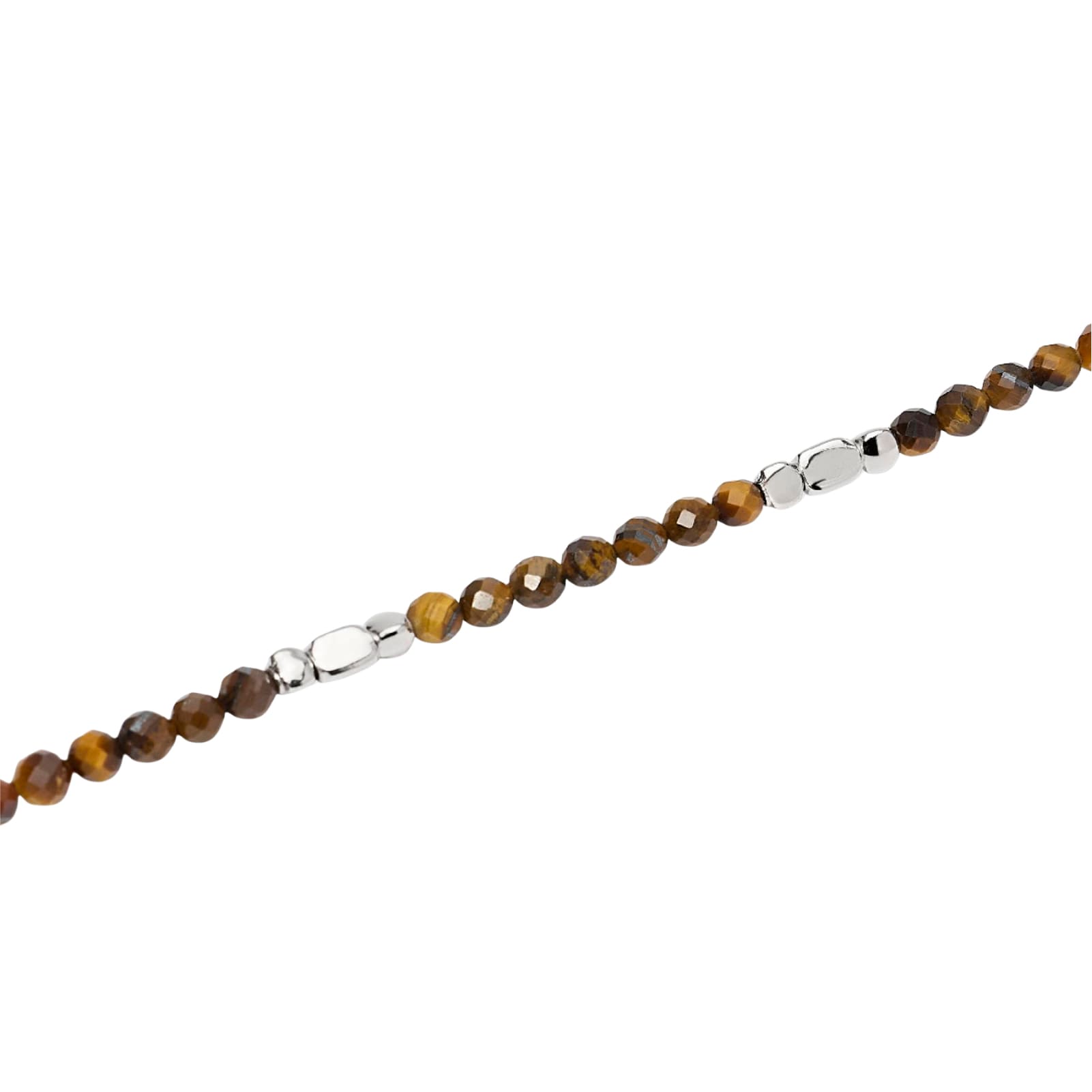 Bracciale catena Mabina in argento e occhio di tigre da uomo 20,5 cm