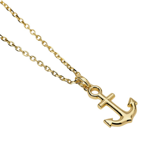 Collana catena Mabina Uomo in argento dorato con ancora MISURA UNICA