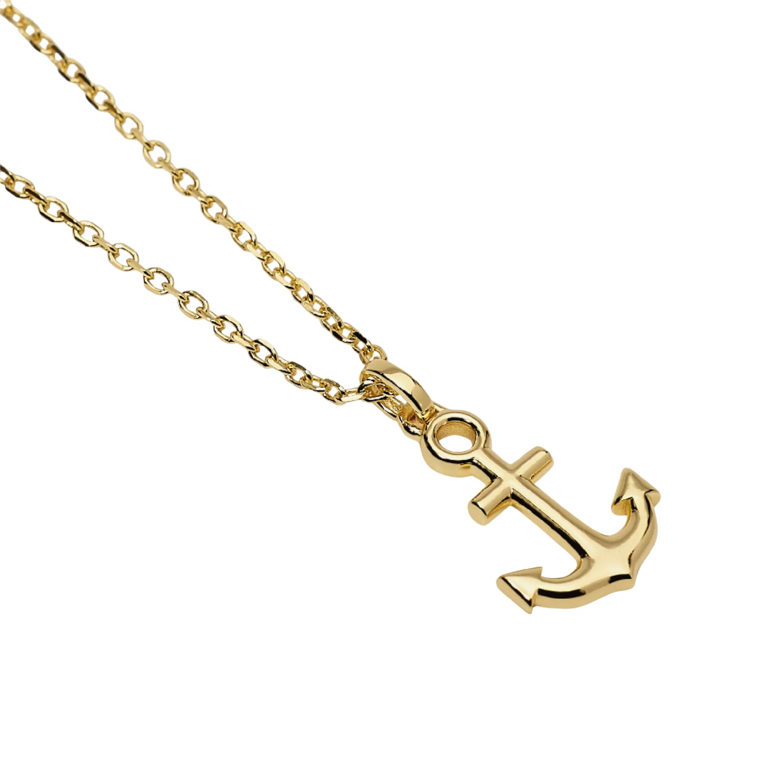 Collana catena Mabina Uomo in argento dorato con ancora MISURA UNICA