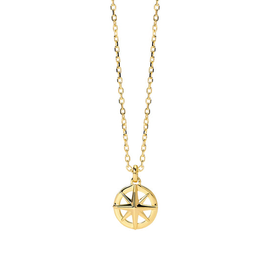 Collana catena Mabina Uomo in argento dorato rosa dei venti MISURA UNICA