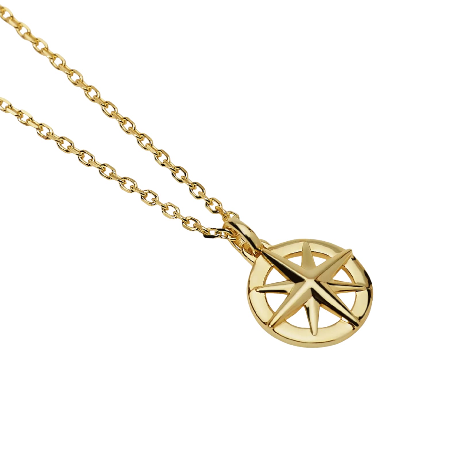 Collana catena Mabina Uomo in argento dorato rosa dei venti MISURA UNICA