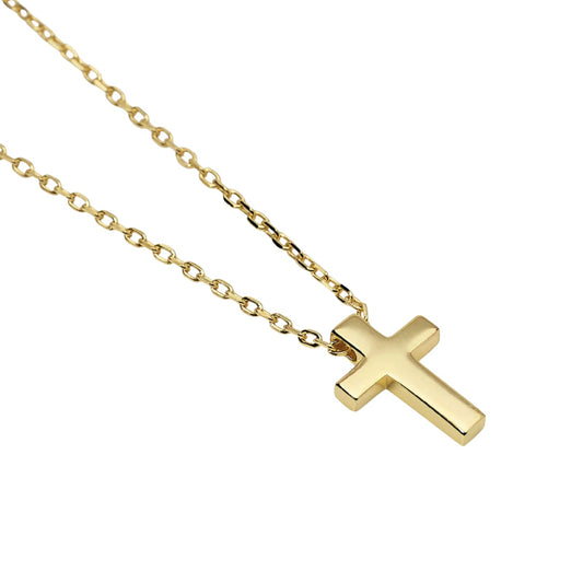 Collana catena Mabina Uomo in argento dorato con croce MISURA UNICA