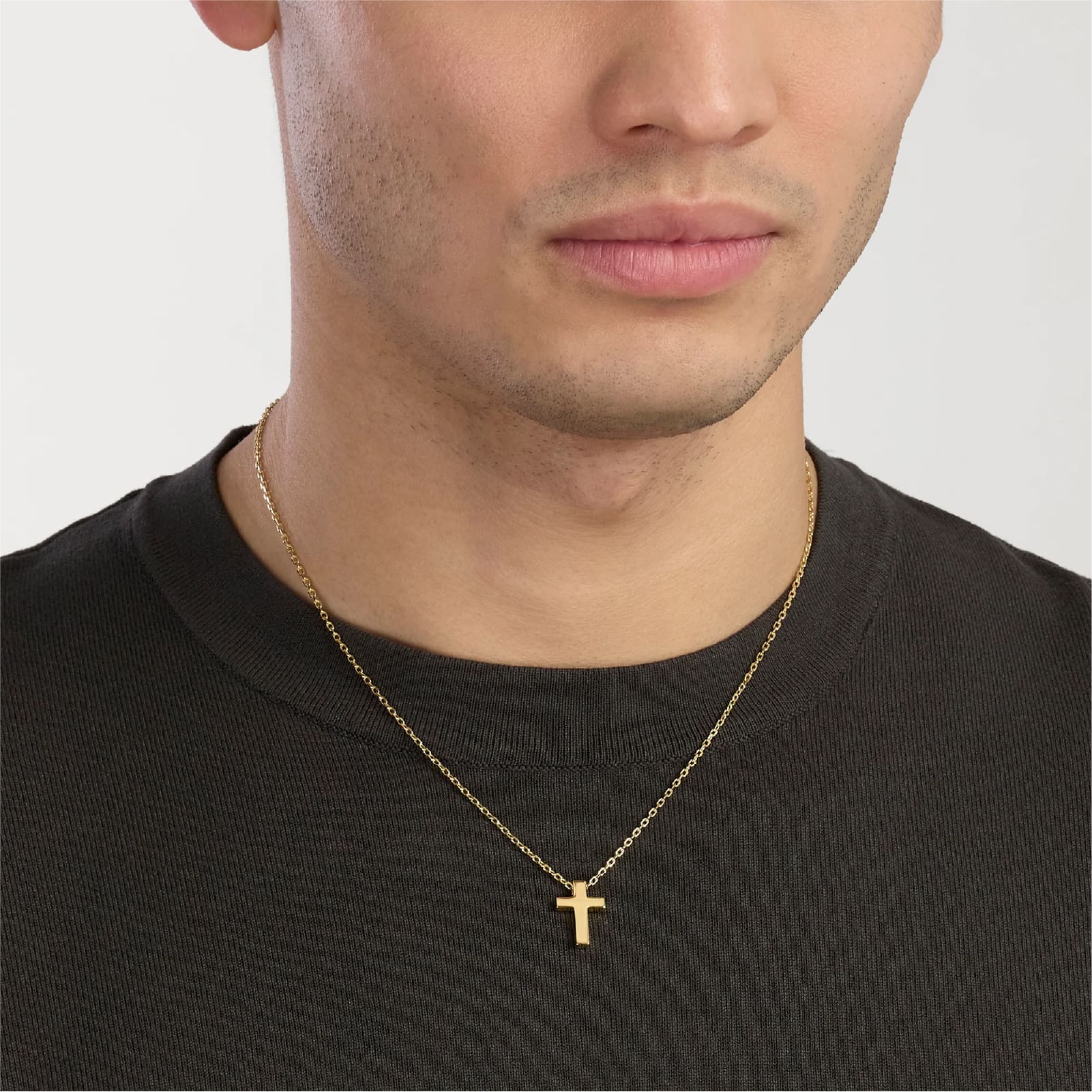 Collana catena Mabina Uomo in argento dorato con croce MISURA UNICA