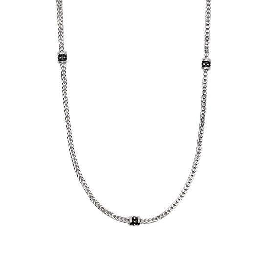 Collana regolabile Mabina Uomo in argento con catena foxtail MISURA UNICA
