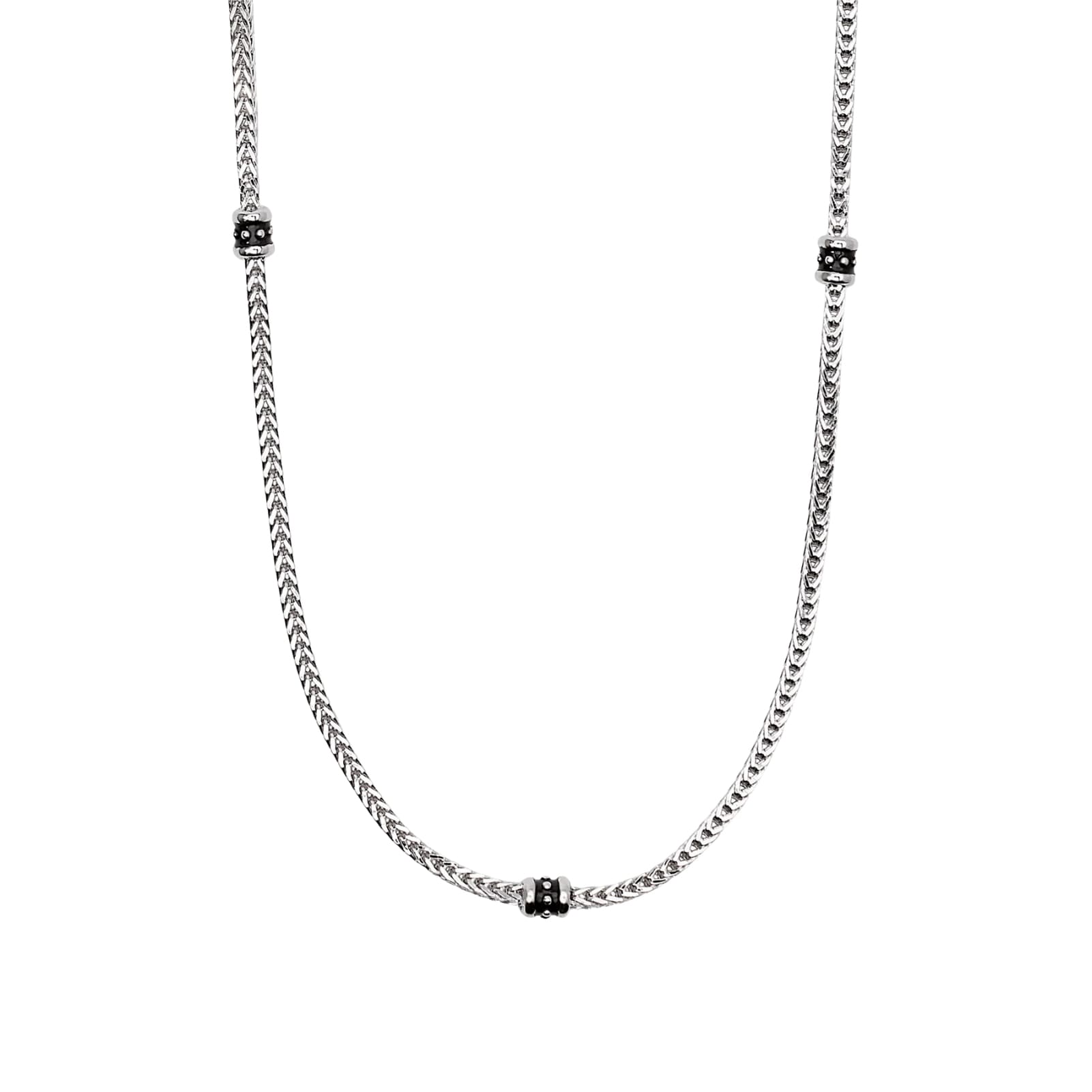 Collana regolabile Mabina Uomo in argento con catena foxtail MISURA UNICA