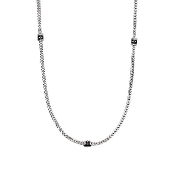 Collana regolabile Mabina Uomo in argento con catena foxtail MISURA UNICA