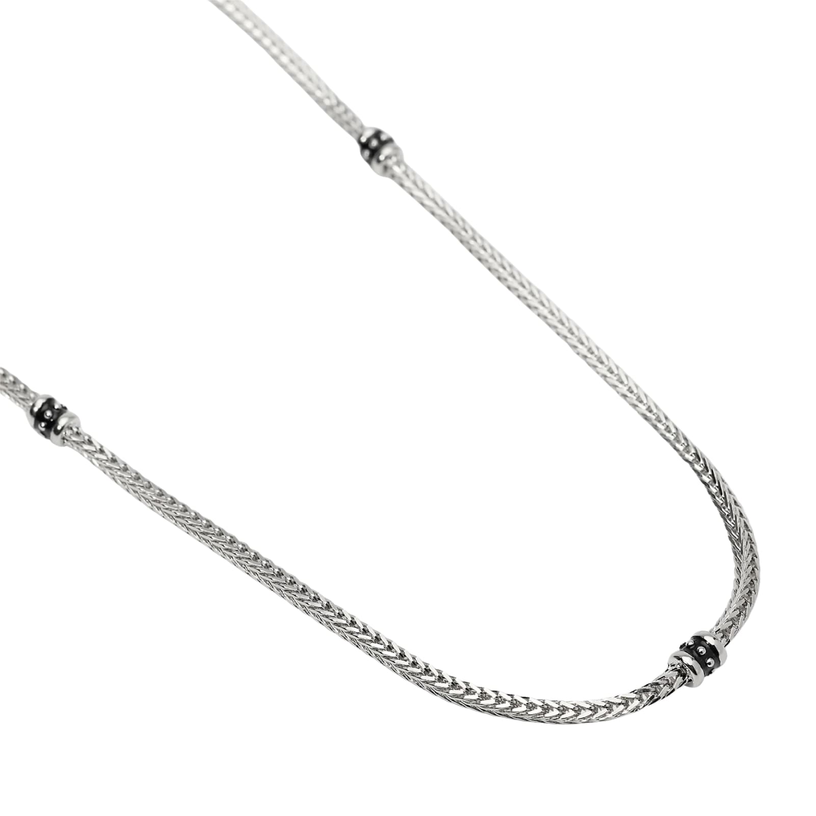 Collana regolabile Mabina Uomo in argento con catena foxtail MISURA UNICA