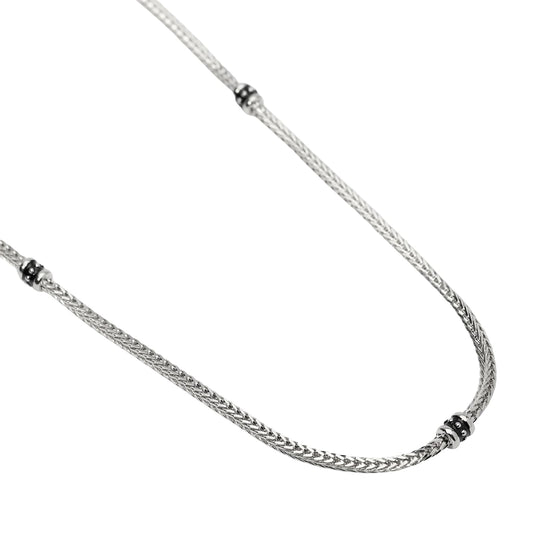 Collana regolabile Mabina Uomo in argento con catena foxtail MISURA UNICA