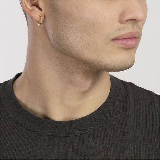 Mono orecchino a cerchio Mabina in argento pvd oro da uomo MISURA UNICA