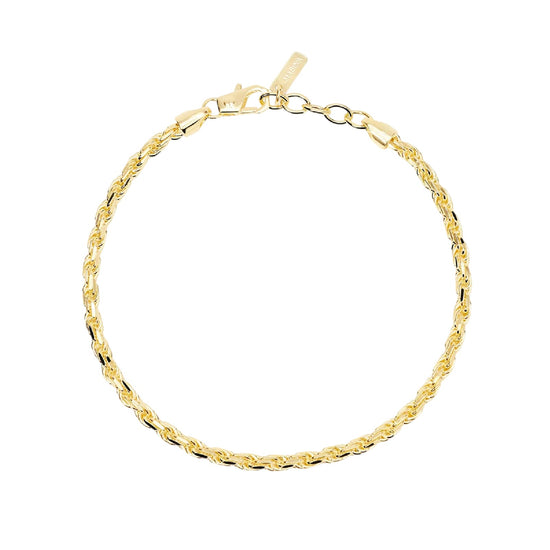 Bracciale catena corda Mabina Uomo in bronzo placcato oro 21 cm