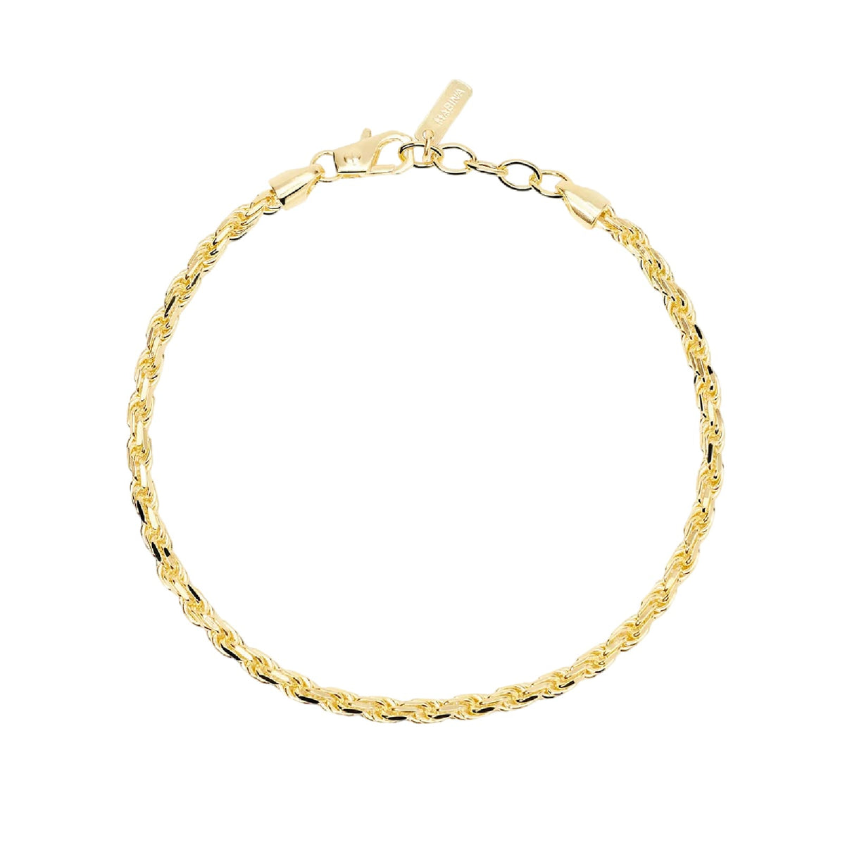 Bracciale catena corda Mabina Uomo in bronzo placcato oro 21 cm