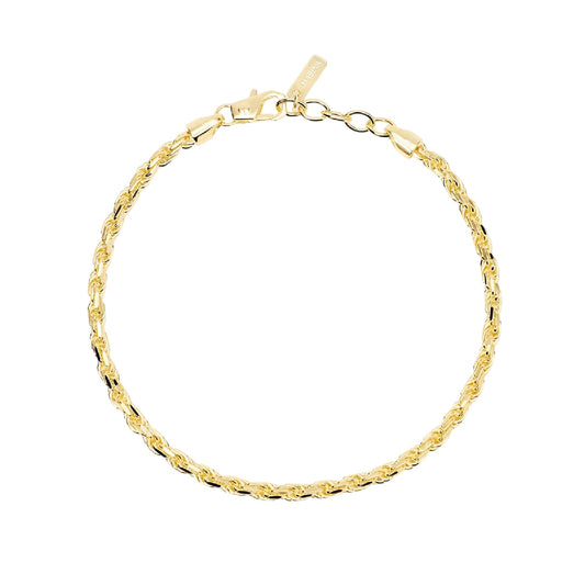 Bracciale catena corda Mabina Uomo in bronzo placcato oro 21 cm