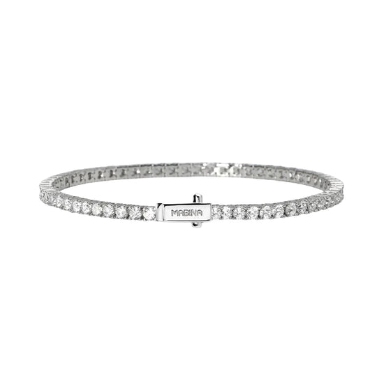 Bracciale tennis Mabina in lega con zirconi bianchi 19 cm