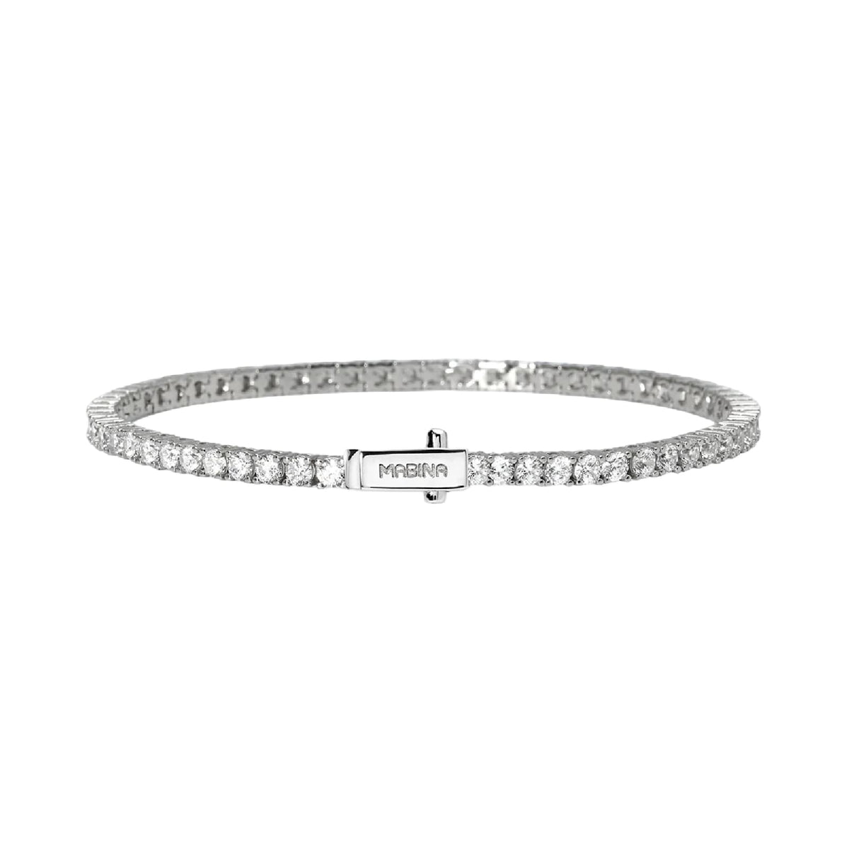 Bracciale tennis Mabina in lega con zirconi bianchi 19 cm
