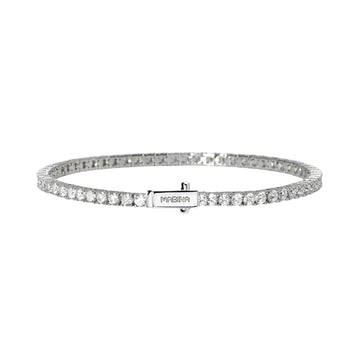 Bracciale tennis Mabina in lega con zirconi bianchi 19 cm