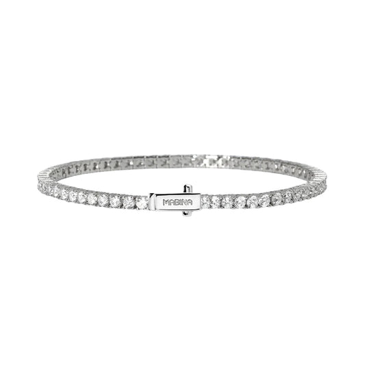 Bracciale tennis Mabina in lega con zirconi bianchi 19 cm