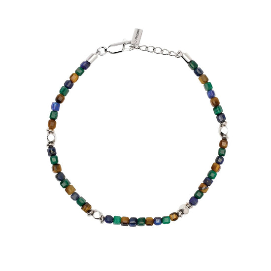 Bracciale Mabina in lega con pietre cubetti sfaccettati 21 cm