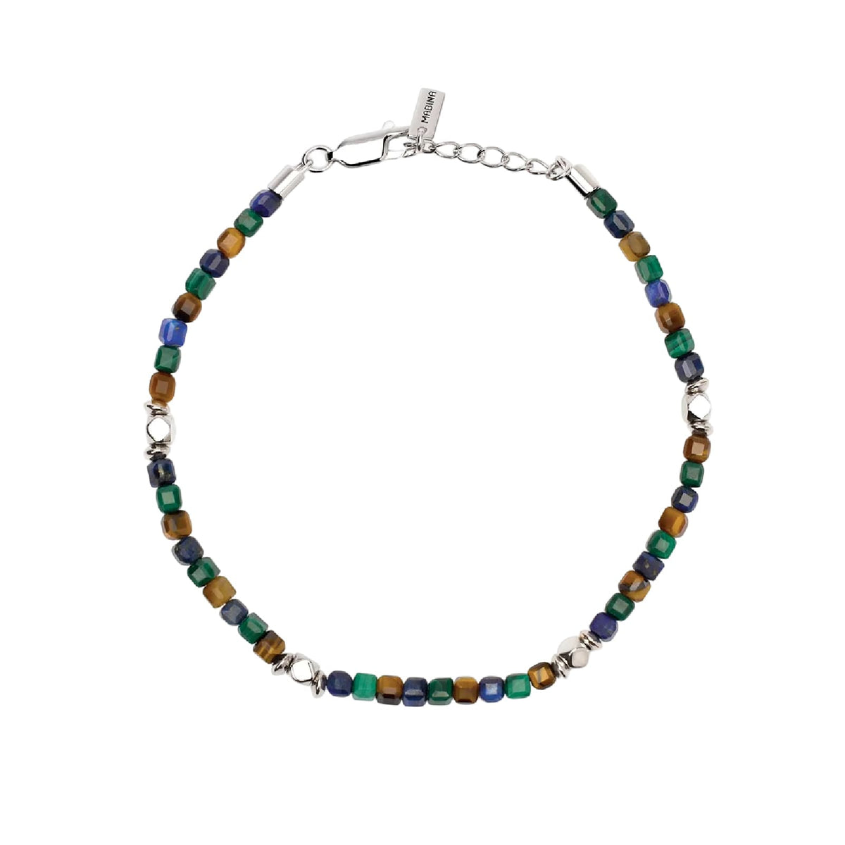 Bracciale Mabina in lega con pietre cubetti sfaccettati 21 cm