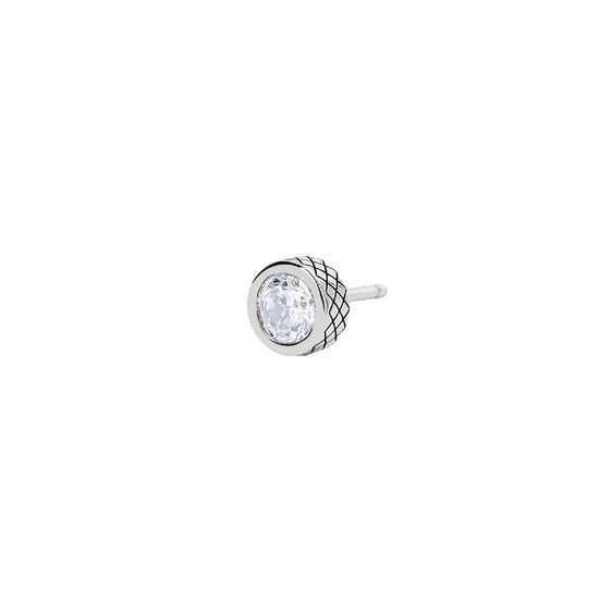 Mono orecchino Mabina in lega con zircone punto luce bianco MISURA UNICA