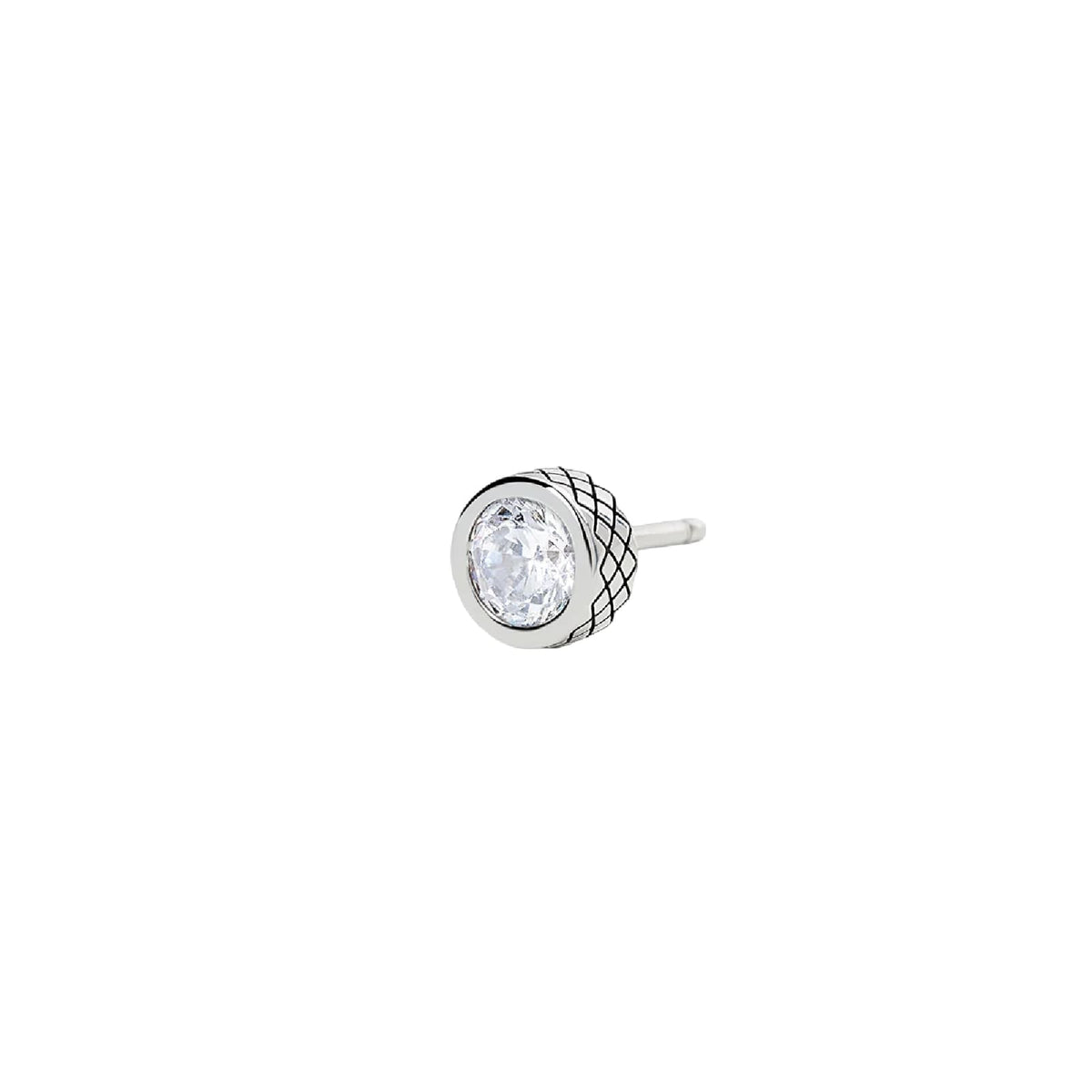 Mono orecchino Mabina in lega con zircone punto luce bianco MISURA UNICA
