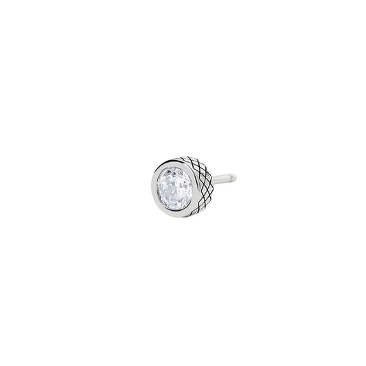 Mono orecchino Mabina in lega con zircone punto luce bianco MISURA UNICA