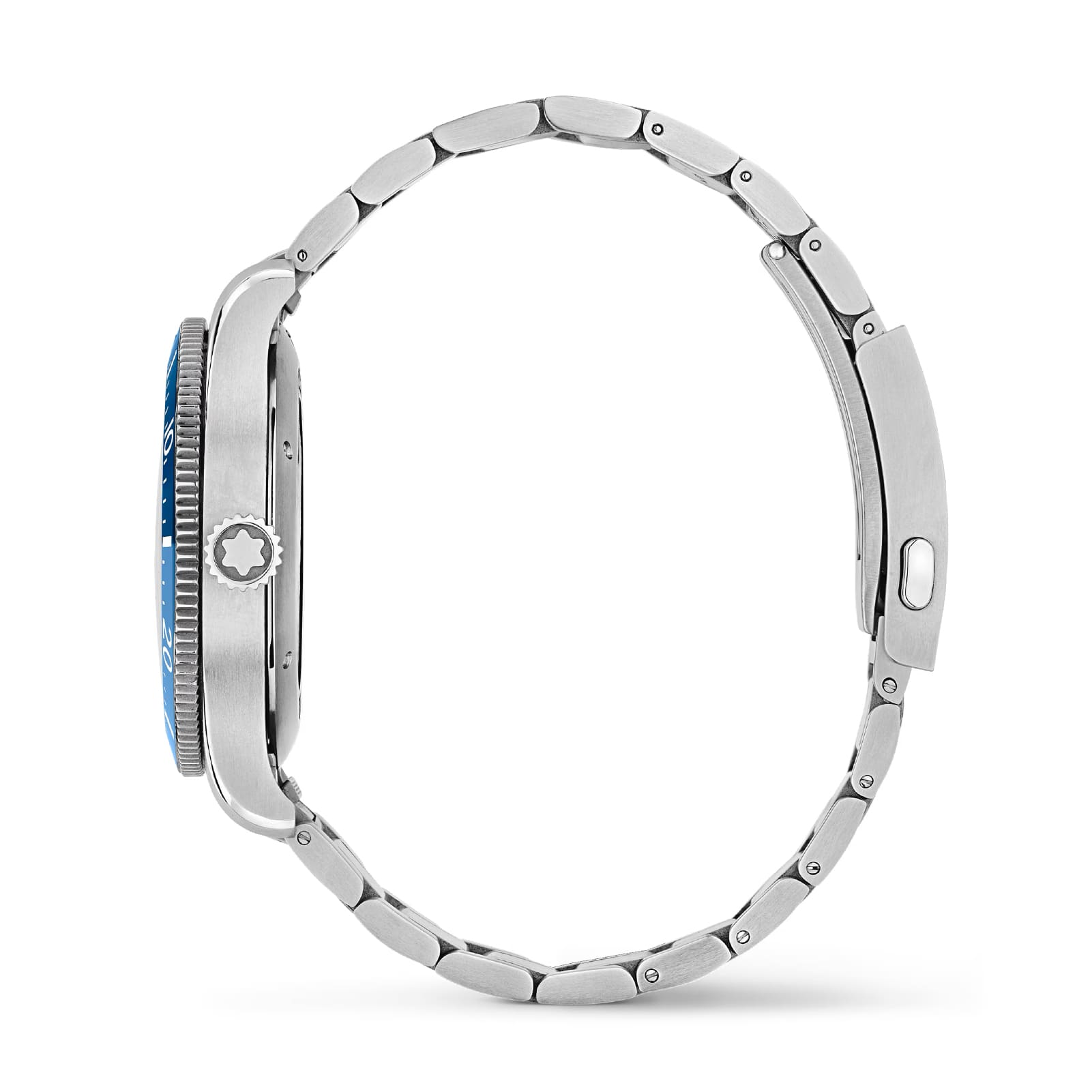 Orologio automatico Montblanc 1858 Ice Sea in acciaio e blu MISURA UNICA