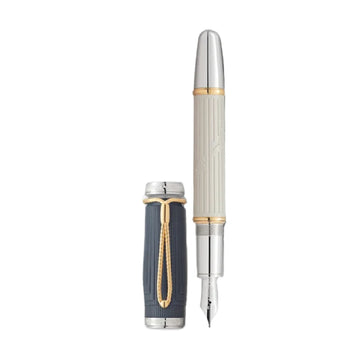 Penna stilografica Montblanc colore bianco e blu jeans unisex MB.130672