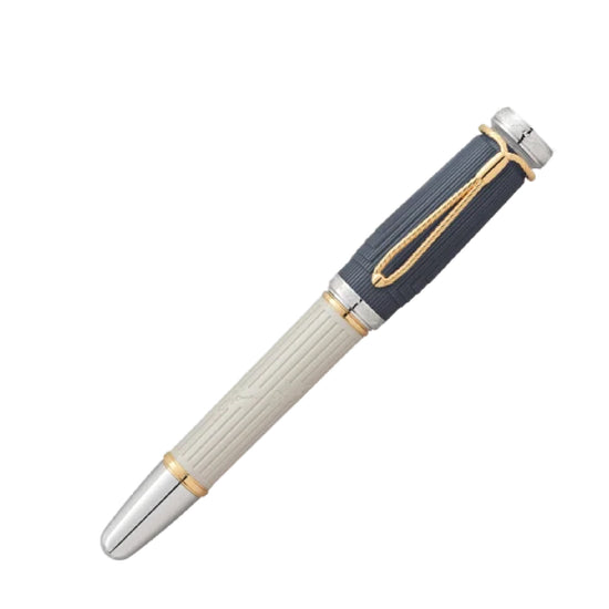 Penna stilografica Montblanc colore bianco e blu jeans unisex MB.130672