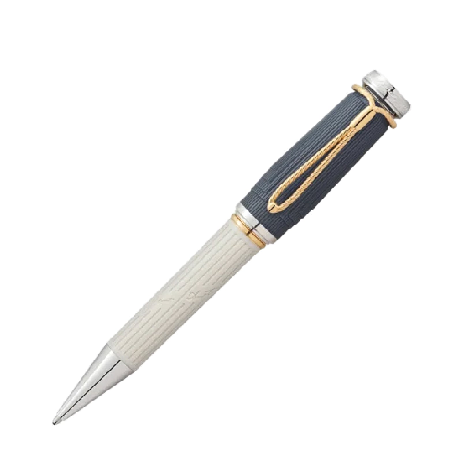 Penna a sfera Montblanc colore bianco e blu jeans unisex MB.130674