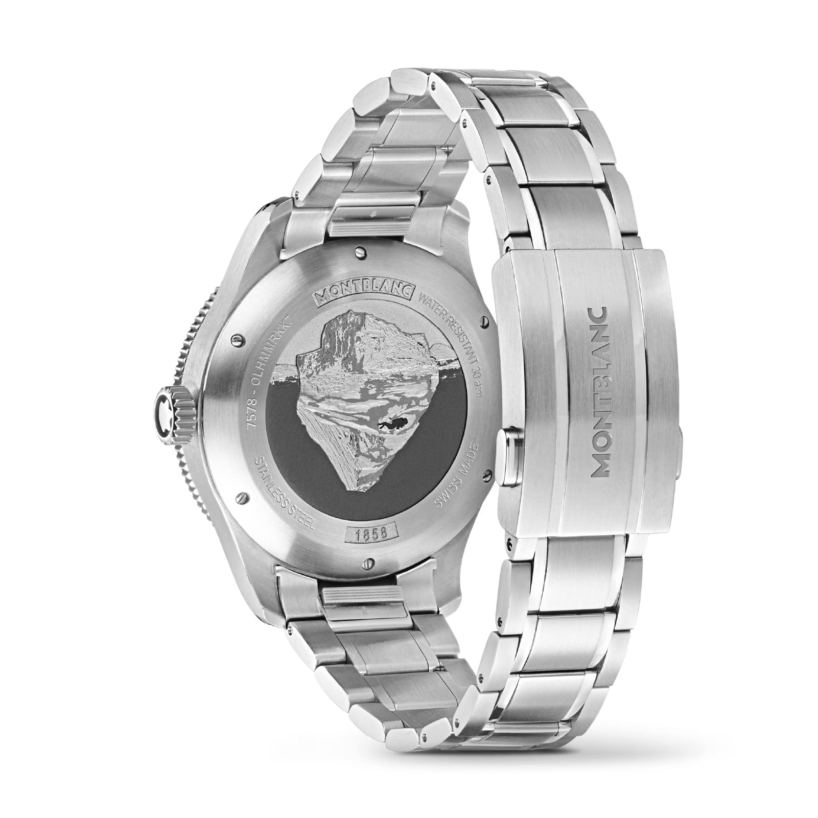 Orologio automatico Montblanc Iced Sea in acciaio e grigio MISURA UNICA