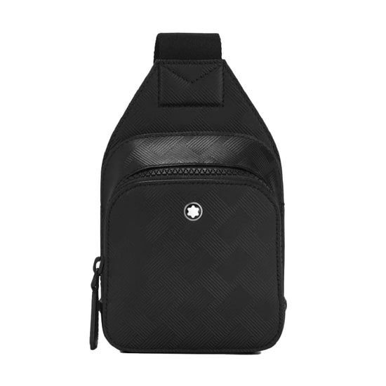 Mini tracolla Montblanc in pelle di colore nero unisex MB.131758