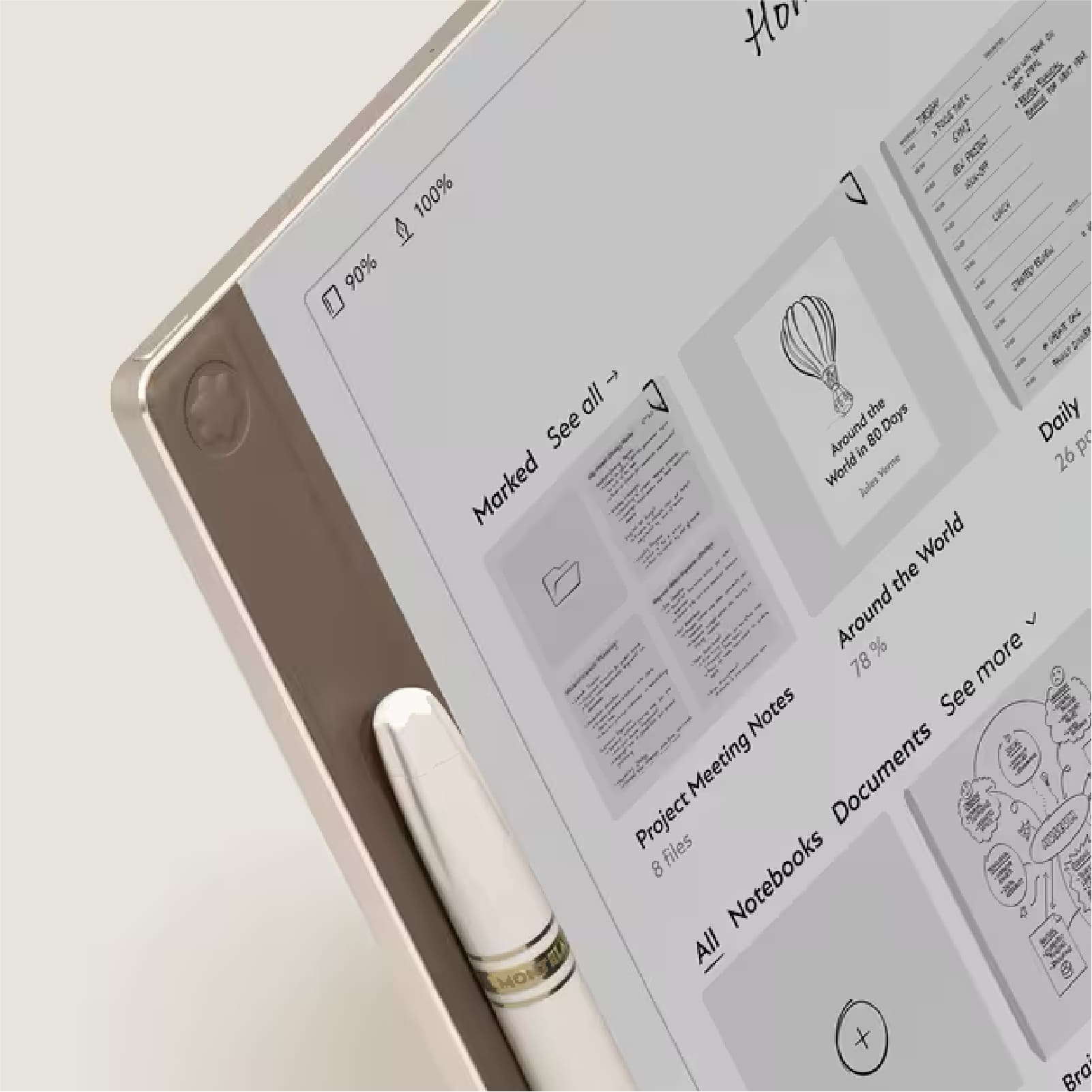 Set Montblanc Digital Paper colore oro con digital pen MISURA UNICA