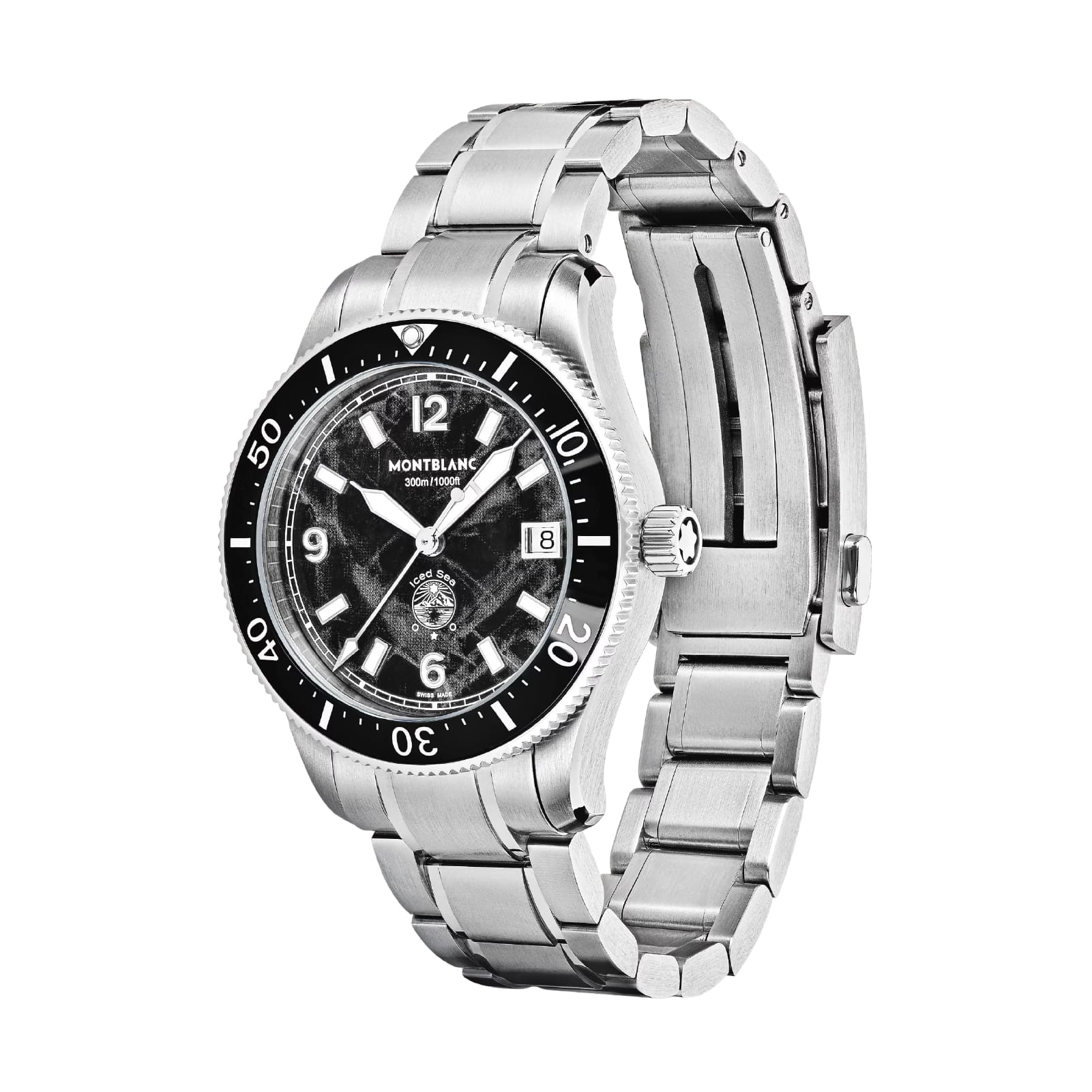 Orologio Montblanc Iced Sea 0 Oxygen in acciaio e nero MISURA UNICA