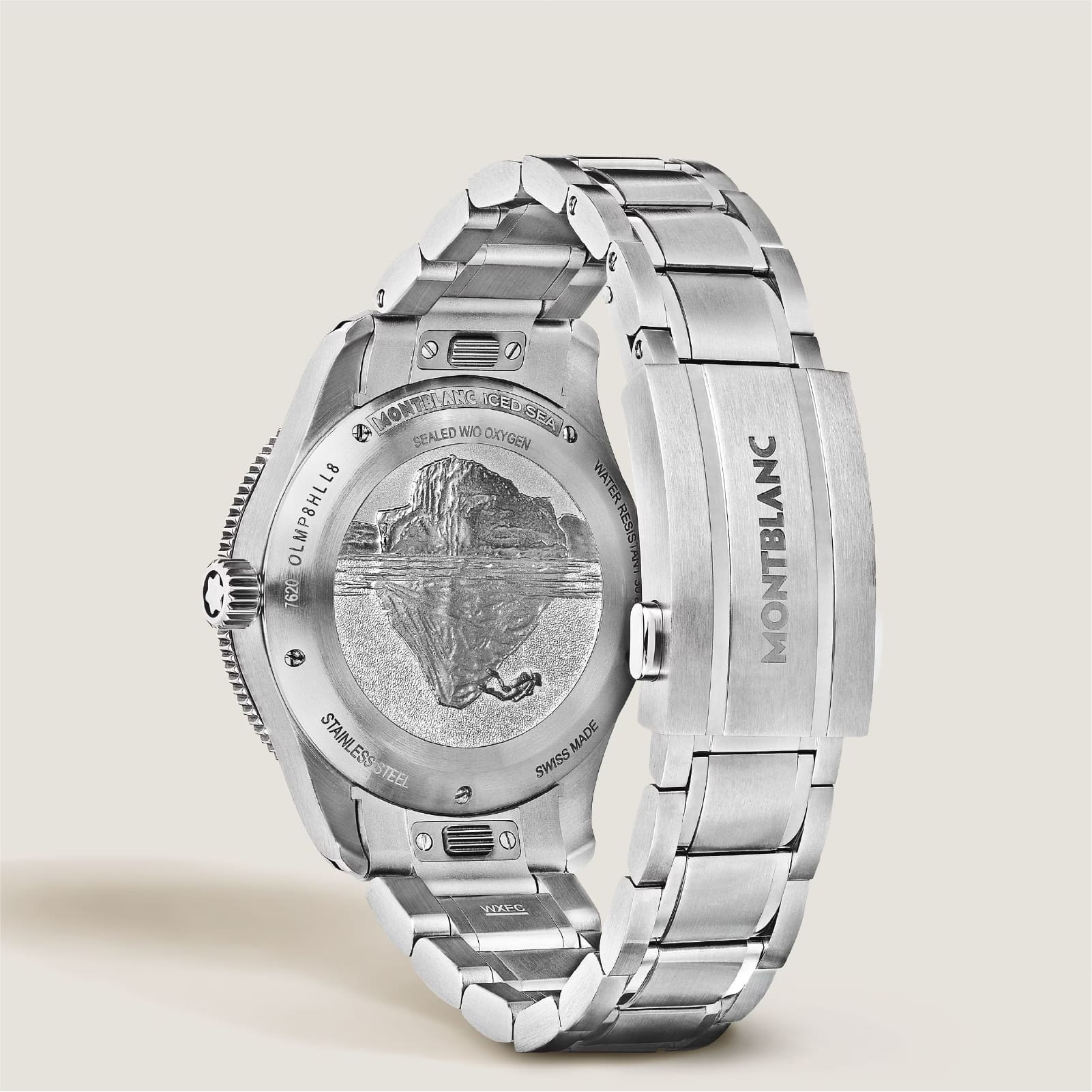 Orologio Montblanc Iced Sea 0 Oxygen in acciaio e nero MISURA UNICA