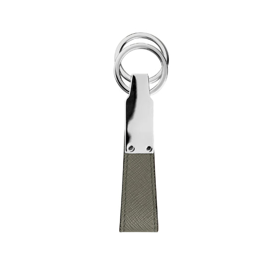 Portachiavi Montblanc con passante Sartorial pelle grigia MISURA UNICA