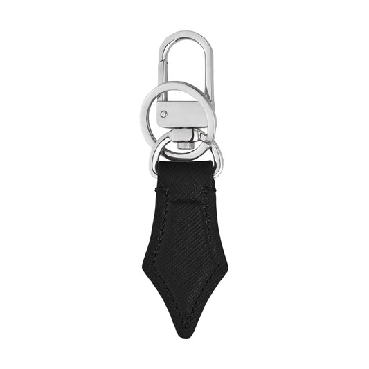 Portachiavi Montblanc pelle sartoriale goffrata colore nero MISURA UNICA